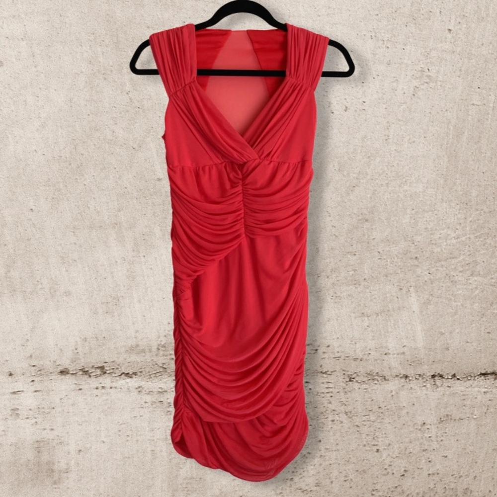 Ark & Co Orange Mesh bodycon dress
